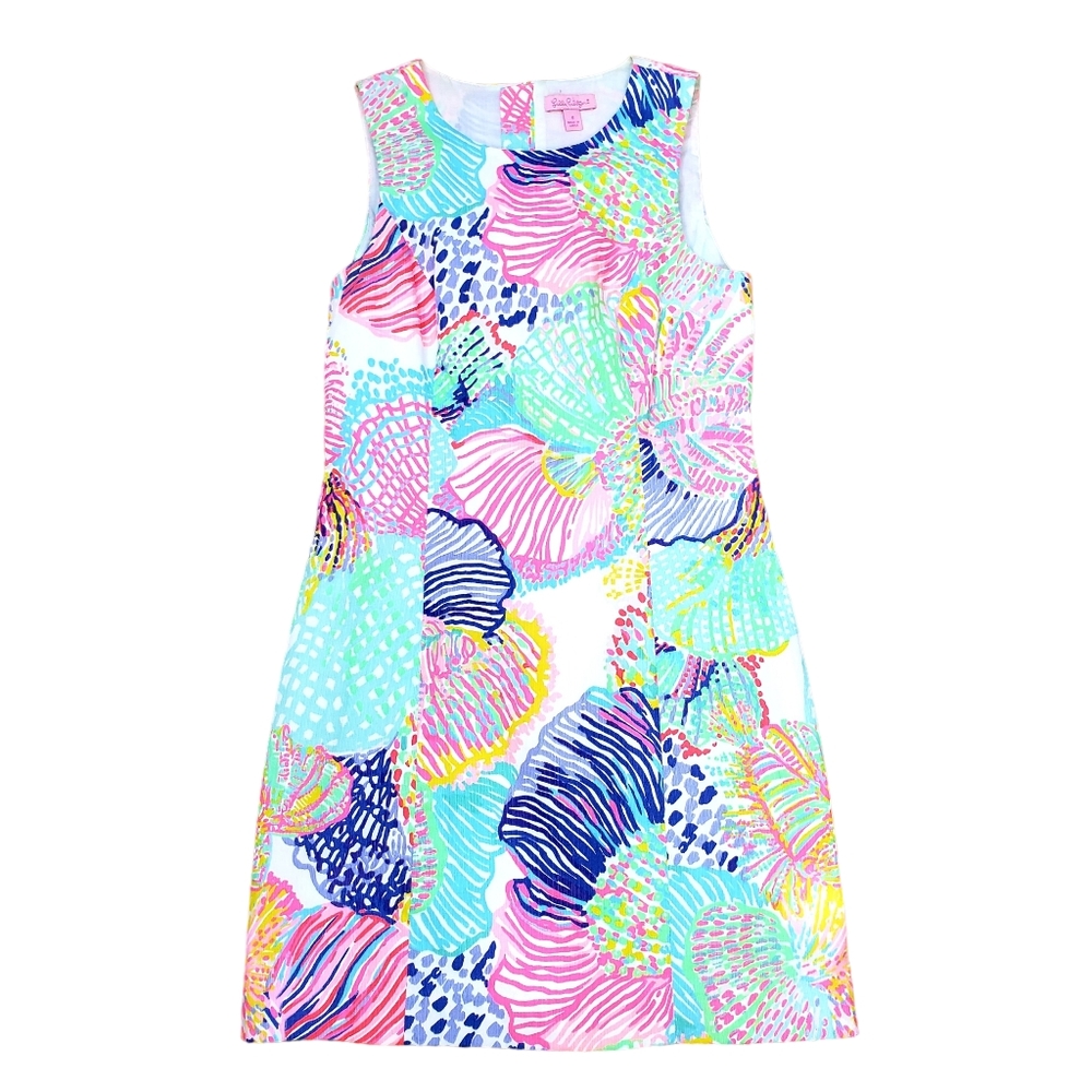 Lilly Pulitzer Roar of the Seas Mila Dress sz 0 EUC gold zip Medallion shift